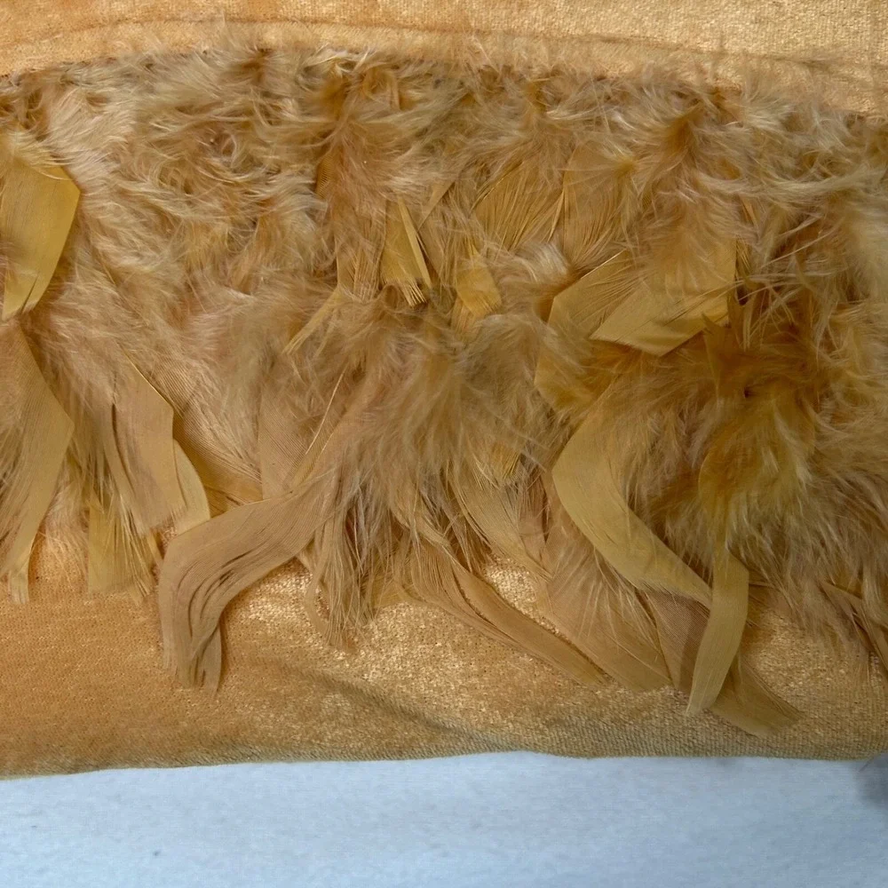 Highgate‎ Manor Soft Luxury Throw Feather Trim Gold Approx 50